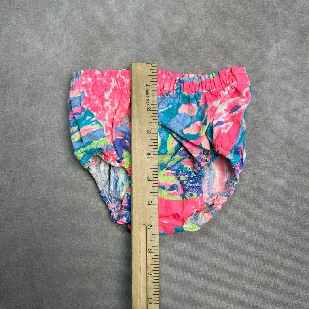 Lilly Pulitzer Baby Bloomers Diaper Cover 12-18 Months Pink Blue Floral Print
